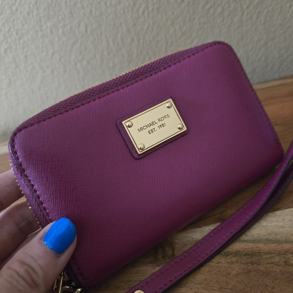 Michael Kors Purple Leather Wallet
